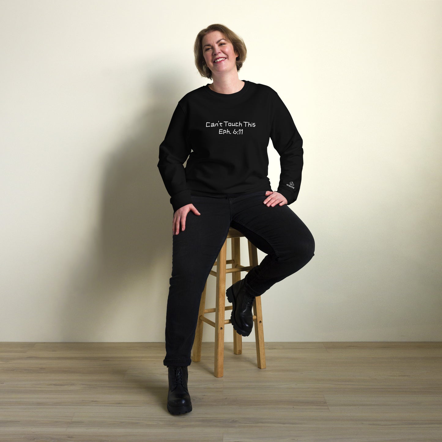 Unisex Organic Sweatshirt – “Can’t Touch This” (Eph. 6:11)