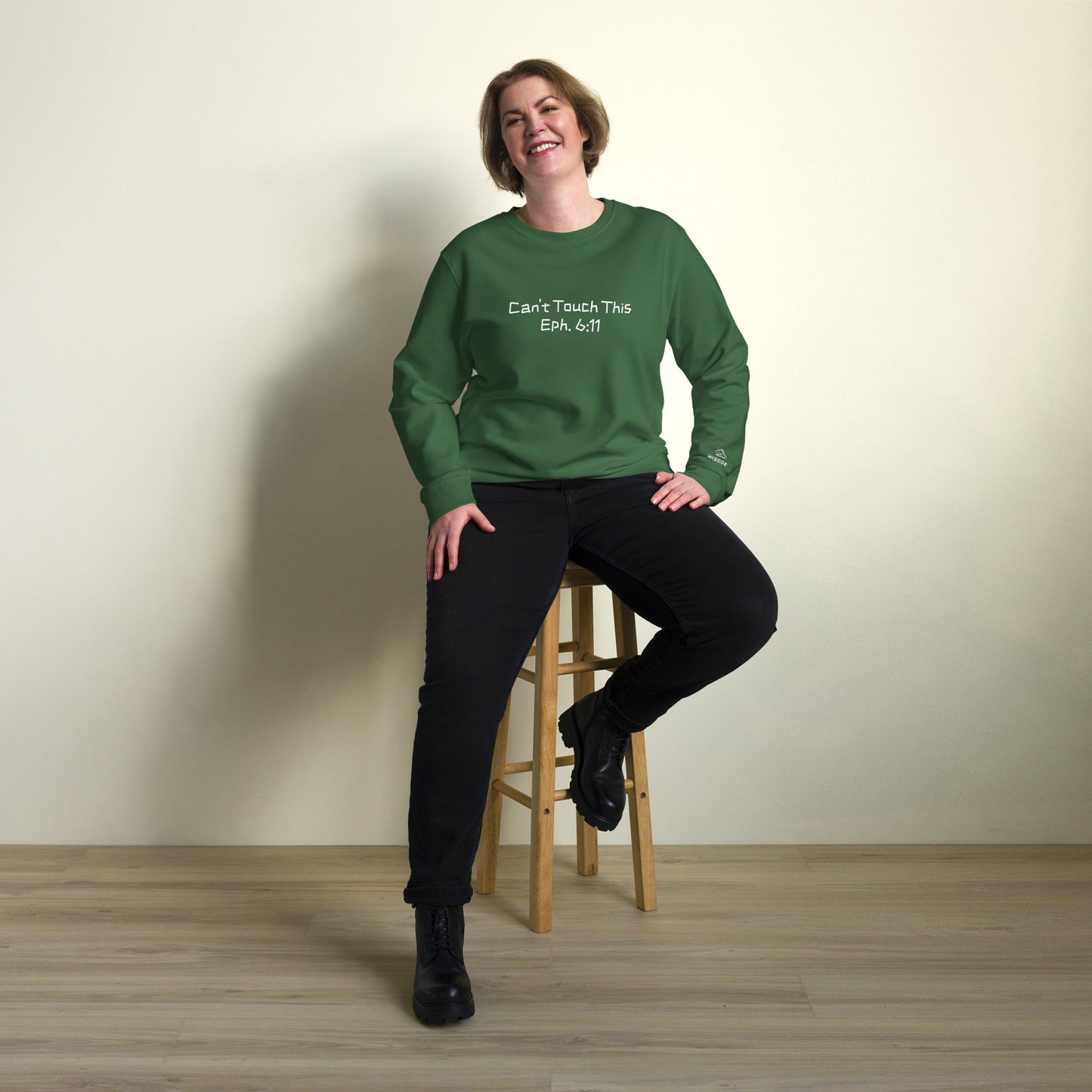 Unisex Organic Sweatshirt – “Can’t Touch This” (Eph. 6:11)