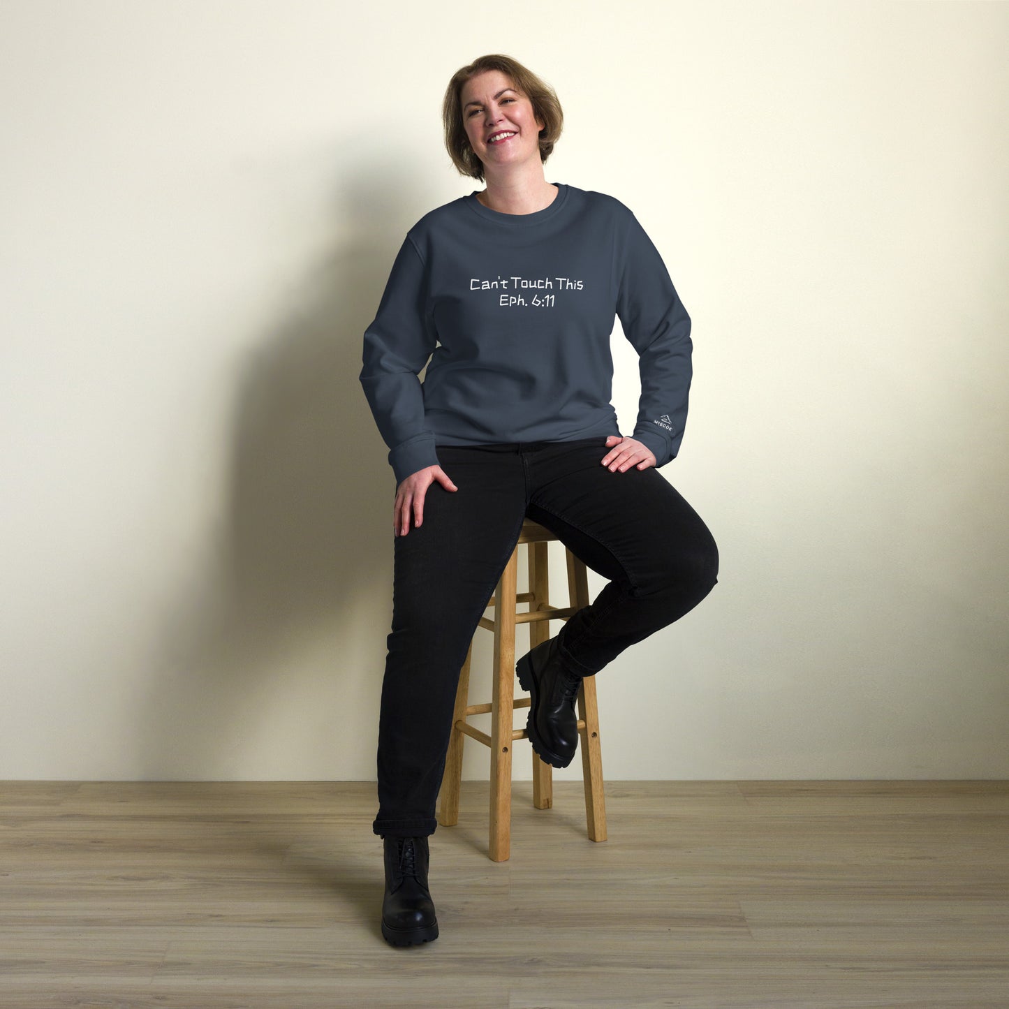 Unisex Organic Sweatshirt – “Can’t Touch This” (Eph. 6:11)