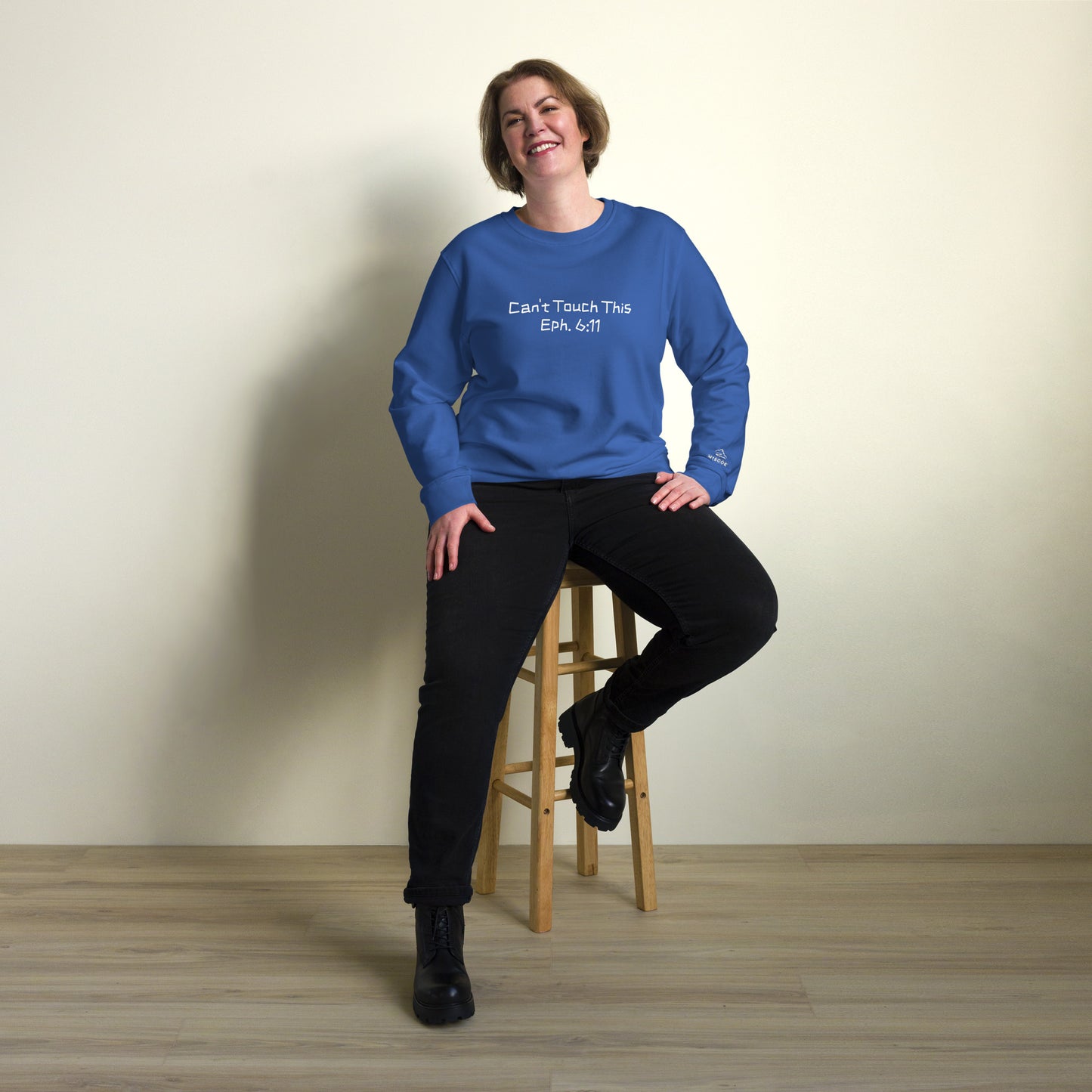 Unisex Organic Sweatshirt – “Can’t Touch This” (Eph. 6:11)